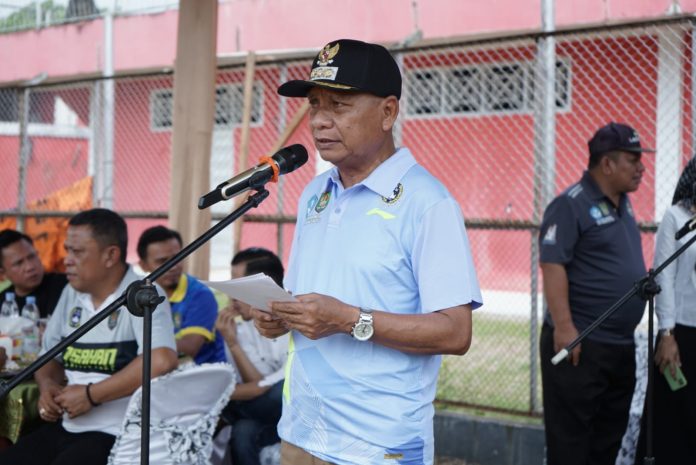 Pidato Bupati Asahan H. Surya B,Sc saat membuka turnamen GSI Tingkat Kabupaten Tahun 2022 (dok.istimewa)