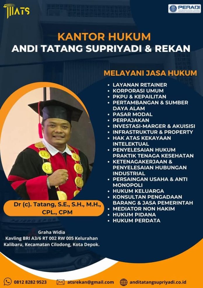 Banner bantuan hukum ATS dan Rekan, siao melayani bantuan hukum yang komprehensif bagi masyarakat luas.