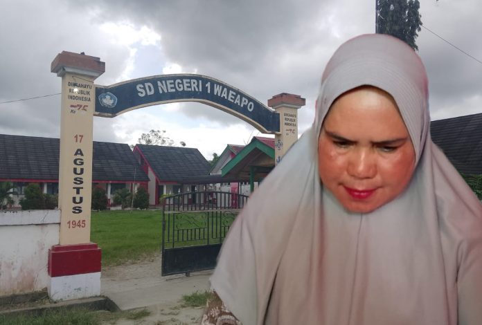 Ket foto: Kepala Sekolah SD Negeri 1 Wayapo, Tuty Sangaji, S.Pd, saat terkonfirmasi di kediamannya, (29/5). (dok. Pikiranrakyat.org/Ekdar Tella)